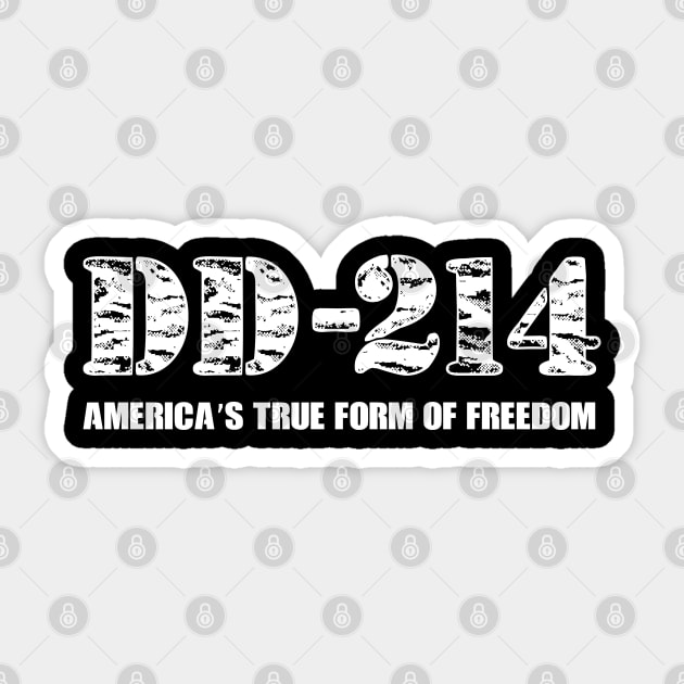 DD-214 Freedom Design for Men and Women Veterans Sticker by HopeandHobby